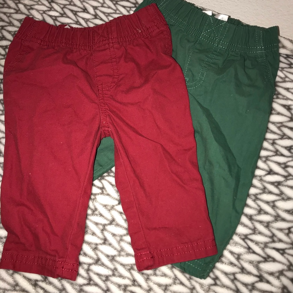 toddler green and red joggers